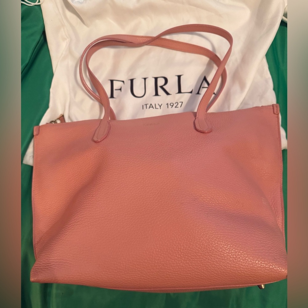 Furla Coral old pink Leather Tote